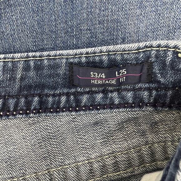 Vigoss Jeans Women's Size 3/4 Chelsea Capri Heritage Fit Raw Hem Bling Flashy - Picture 16 of 16